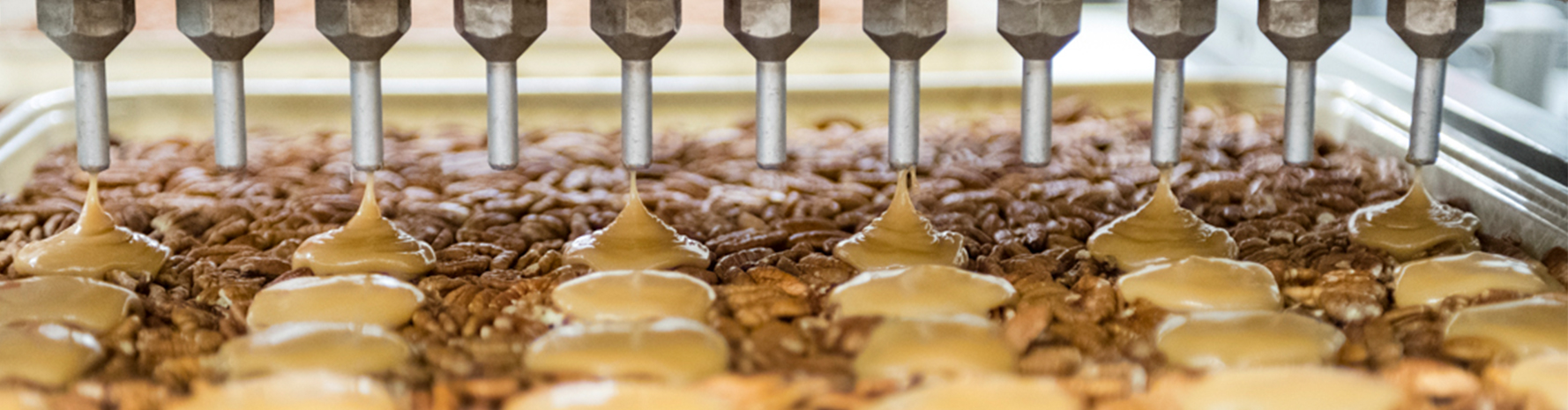 Making caramel clusters in our Vermont chocolate factory